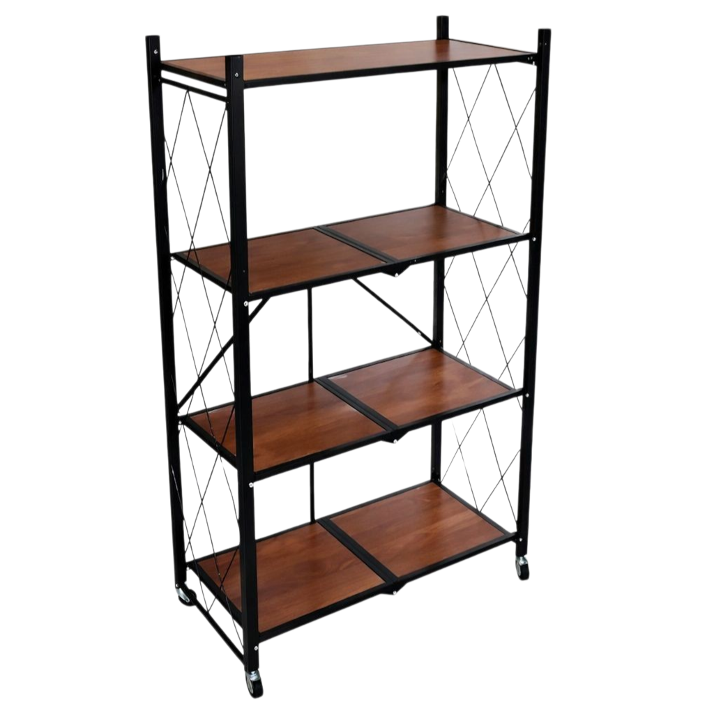 ESTANTES X 4 PLEGABLE HIERRO / MADERA  A13-408H PX